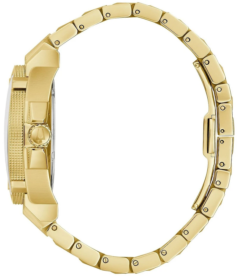 Bulova Men's Precisionist Icon Three Hand Gold Tone Stainless Steel Bracelet Watch
