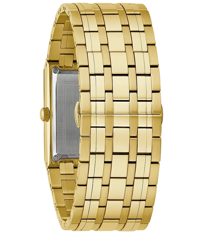 Bulova Men's Quadra Marc Anthony Gold Tone Stainless Steel Bracelet Watch