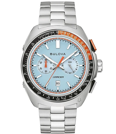 Bulova Men's Racing Chronograph Stainless Steel Bracelet Watch