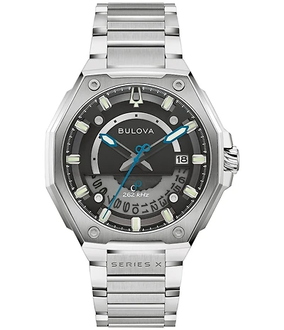 Bulova Men's Series X Three Hand Tonneau Stainless Steel Bracelet Watch