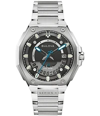Bulova Men's Series X Three Hand Tonneau Stainless Steel Bracelet Watch