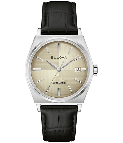 Bulova Men's Sinatra 45mm Automatic Leather Strap Watch