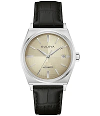 Bulova Men's Sinatra 45mm Automatic Leather Strap Watch
