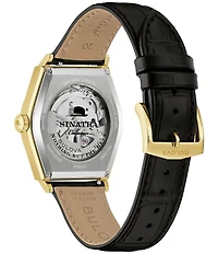 Bulova Men's Sinatra Automatic Black Leather Strap Watch