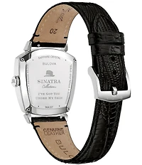 Bulova Men's Sinatra Three Hand Black Leather Strap Watch