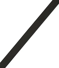 Bulova Men's Stainless Steel & Black Leather Line Bracelet
