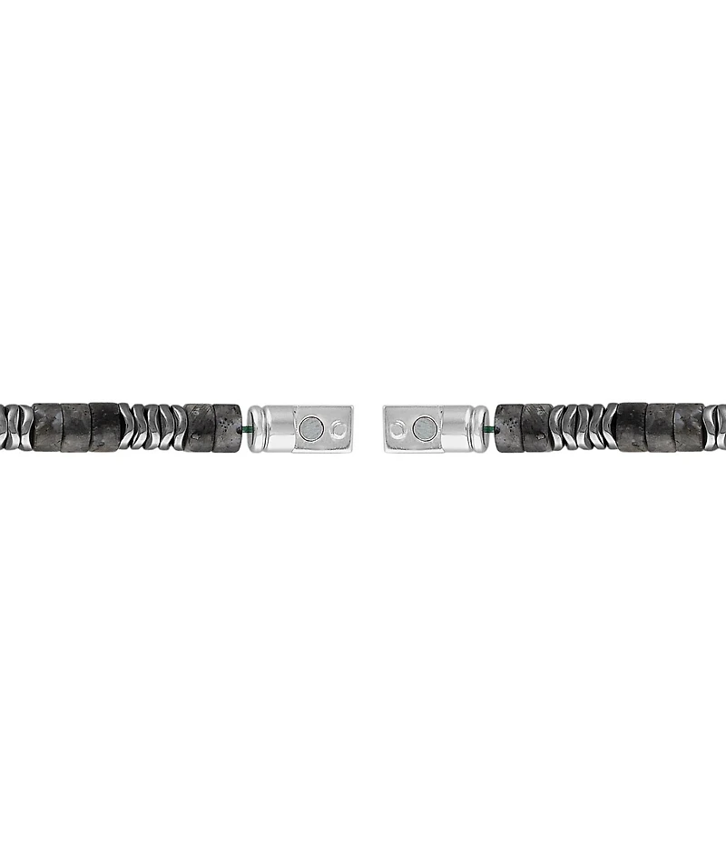 Bulova Men's Sterling Silver Beaded Line Bracelet