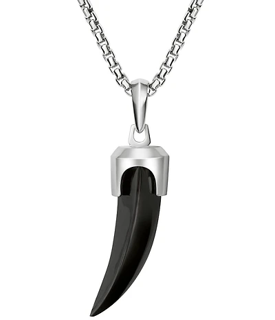 Bulova Men's Sterling Silver Horn Short Pendant Necklace