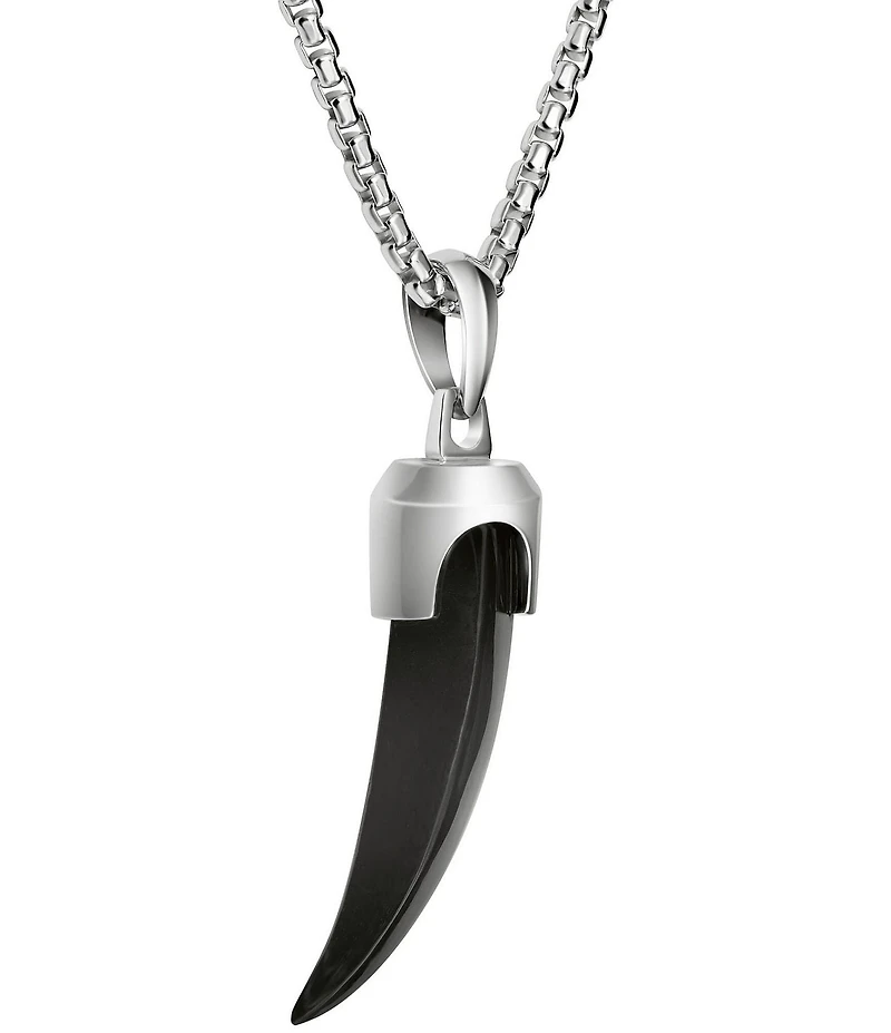 Bulova Men's Sterling Silver Horn Short Pendant Necklace