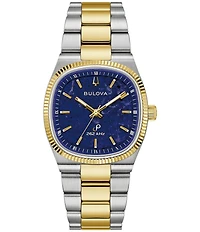 Bulova Men's Super Seville Three Hand Two Tone Stainless Steel Bracelet Watch