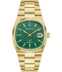 Bulova Men's Supseville Three Hand Gold Tone Stainless Steel Bracelet Watch