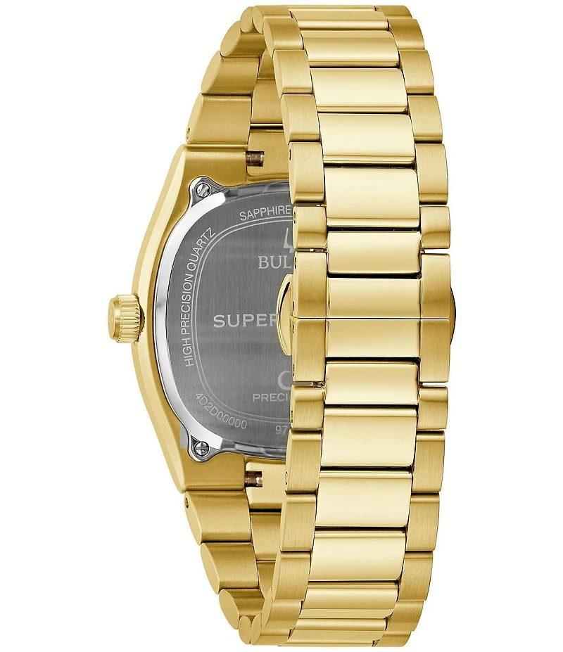 Bulova Men's Supseville Three Hand Gold Tone Stainless Steel Bracelet Watch