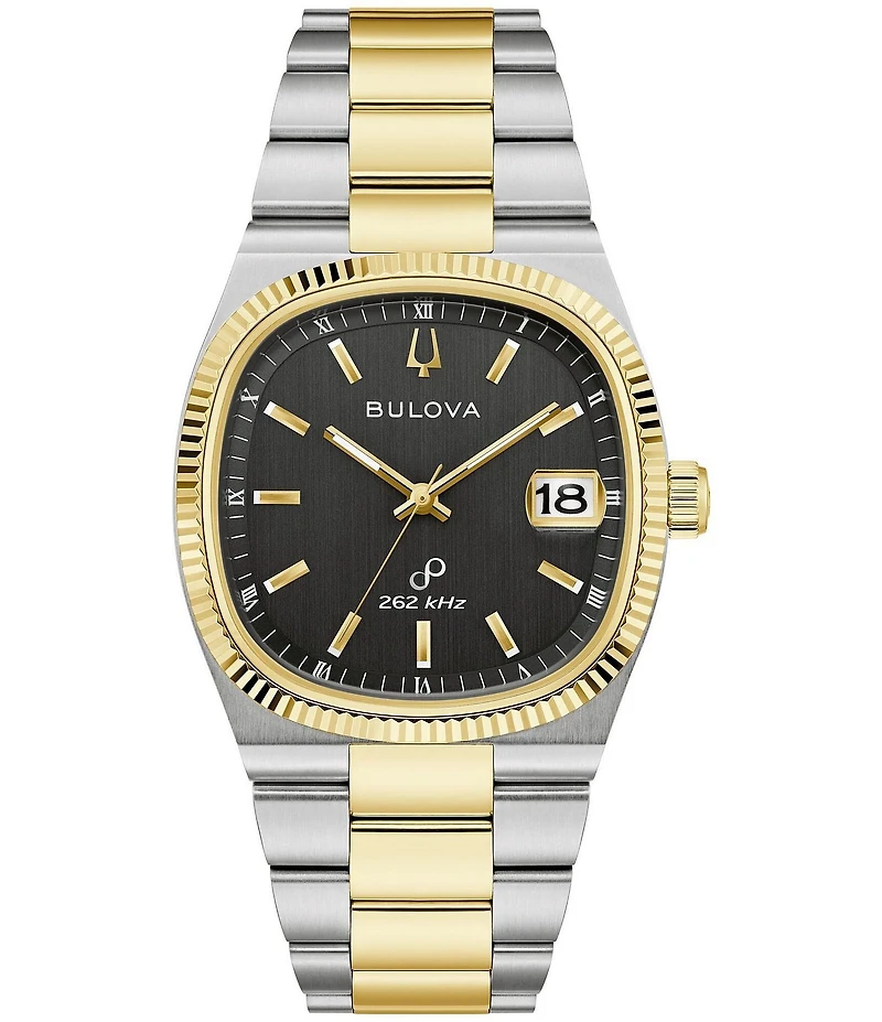 Bulova Men's Supseville Three Hand Two Tone Stainless Steel Bracelet Watch