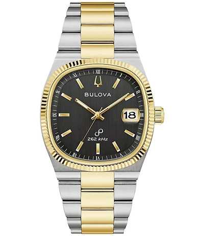 Bulova Men's Supseville Three Hand Two Tone Stainless Steel Bracelet Watch