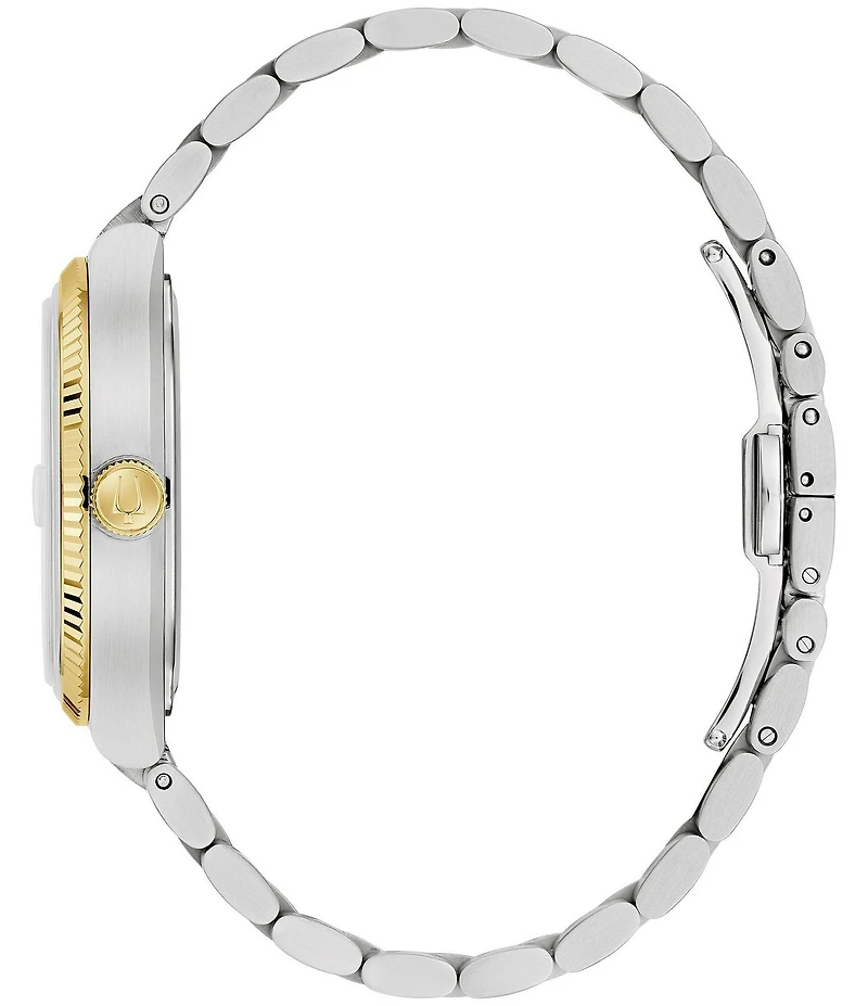 Bulova Men's Supseville Three Hand Two Tone Stainless Steel Bracelet Watch