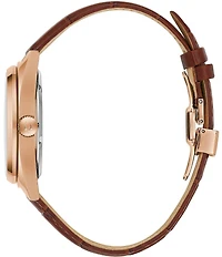 Bulova Men's Surveyor Three Hand Automatic Brown Leather Strap Watch