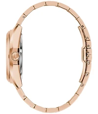 Bulova Men's Surveyor Three Hand Rose Gold Tone Stainless Steel Bracelet Watch