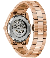 Bulova Men's Surveyor Three Hand Rose Gold Tone Stainless Steel Bracelet Watch
