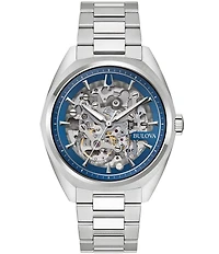 Bulova Men's Surveyor Three Hand Skeleton Dial Stainless Steel Bracelet Watch