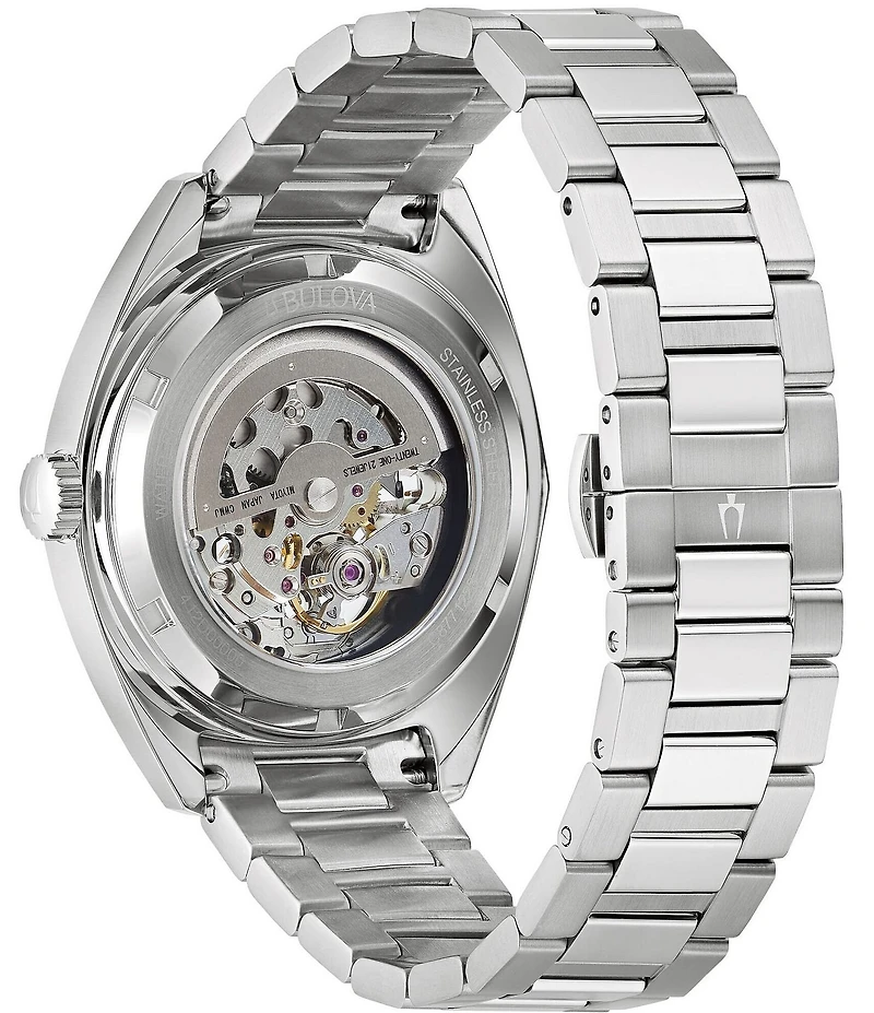 Bulova Men's Surveyor Three Hand Skeleton Dial Stainless Steel Bracelet Watch