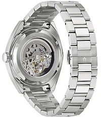 Bulova Men's Surveyor Three Hand Skeleton Dial Stainless Steel Bracelet Watch