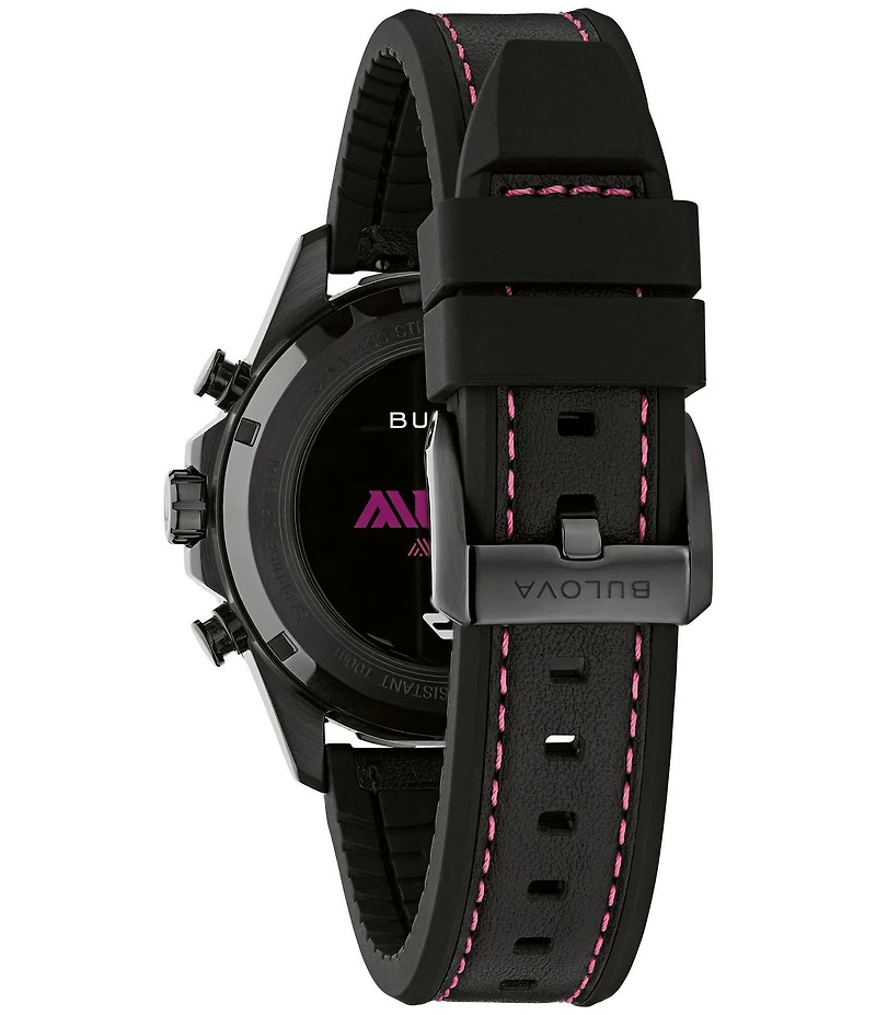 Bulova Men's Team Miami Chronograph Black Strap Watch