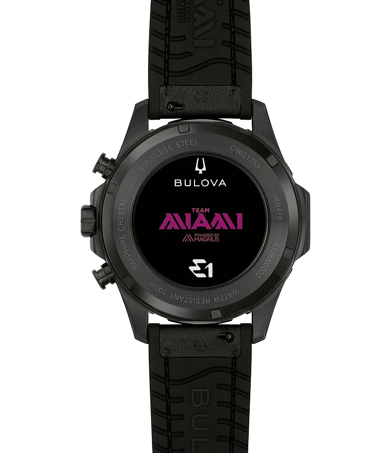 Bulova Men's Team Miami Chronograph Black Strap Watch