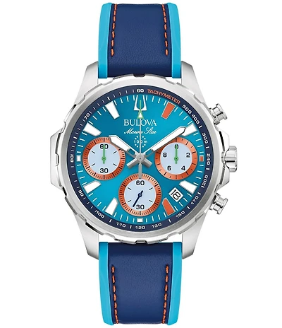 Bulova Men's Team Miami Quartz Chronograph Leather and Silicone Strap Watch