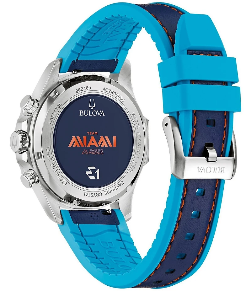 Bulova Men's Team Miami Quartz Chronograph Leather and Silicone Strap Watch