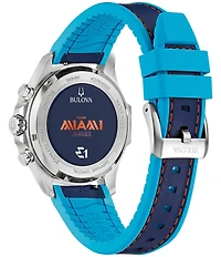 Bulova Men's Team Miami Quartz Chronograph Leather and Silicone Strap Watch