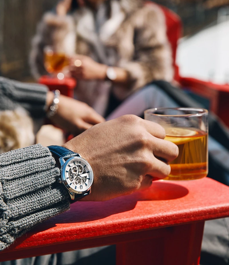 Bulova Men's Three Hand Blue Leather Strap Watch