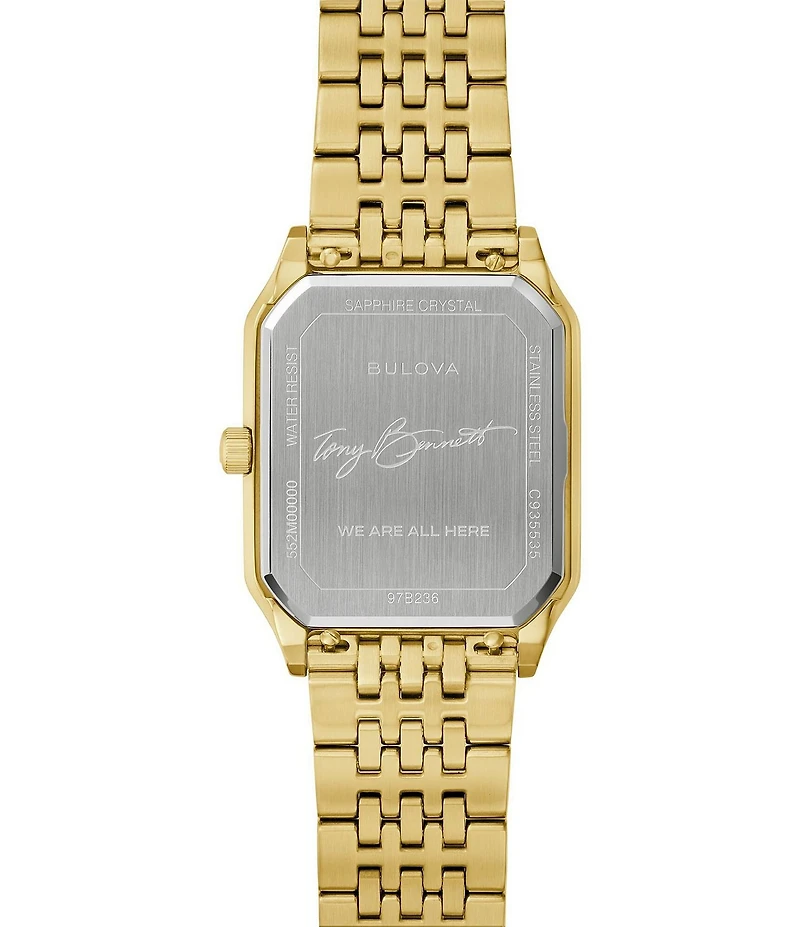 Bulova Men's Three Hand Gold Tone Stainless Steel Bracelet Watch