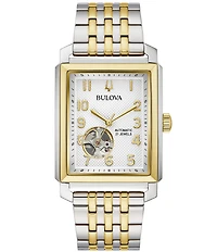 Bulova Men's Two Tone Strap Mechanical Sutton Collection Watch