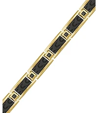 Bulova Men's Yellow IP Stainless Steel & Carbon Fiber Chain Bracelet