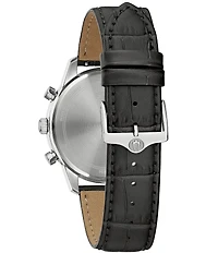 Bulova Sutton Collection Men's Chronograph Black Leather Strap Watch