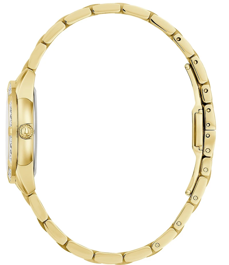 Bulova Sutton Collection Women's Crystal Mother Of Pearl Bracelet Watch