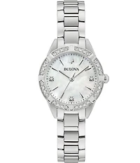 Bulova Sutton Collection Women's Crystal Quartz Analog Stainless Steel Bracelet Watch