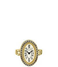 Bulova Women's Archive Two Hand Gold Tone Stainless Steel Ring Watch