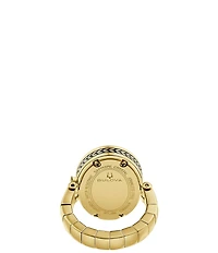 Bulova Women's Archive Two Hand Gold Tone Stainless Steel Ring Watch