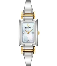 Bulova Women's Classic Quartz Analog Stainless Steel Bangle Bracelet Watch
