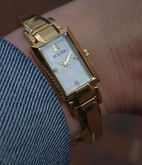 Bulova Women's Classic Quartz Analog Stainless Steel Bangle Bracelet Watch