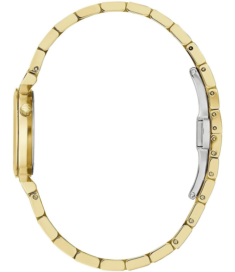 Bulova Women's Classic Two Hand Gold Tone Mother of Pearl Dial Stainless Steel Bracelet Watch