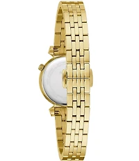 Bulova Women's Classic Two Hand Gold Tone Mother of Pearl Dial Stainless Steel Bracelet Watch
