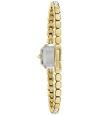 Bulova Women's Crystal Two Hand Gold Tone Stainless Steel Bracelet Watch
