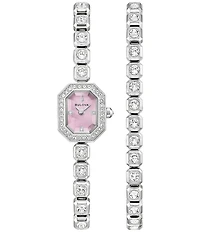 Bulova Women's Crystal Two Hand Stainless Steel Bracelet Watch