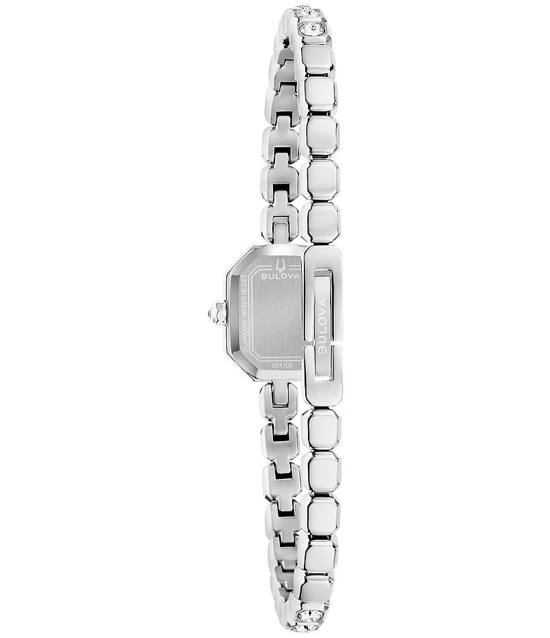 Bulova Women's Crystal Two Hand Stainless Steel Bracelet Watch