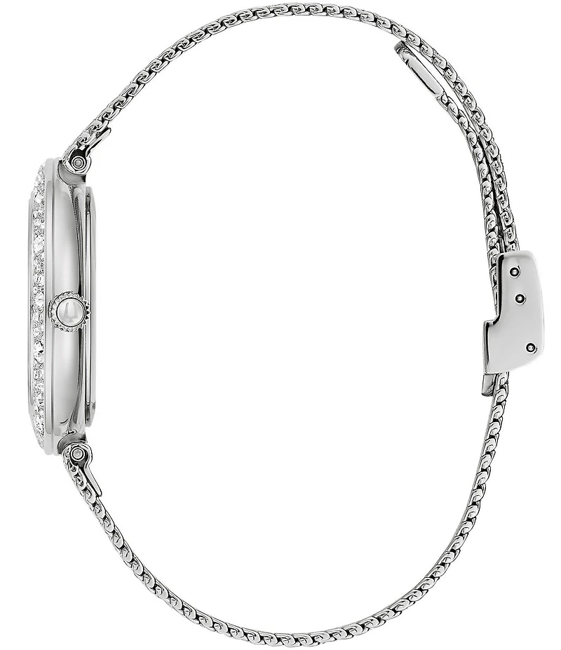 Bulova Women's Crystal Two Hand Stainless Steel Mesh Bracelet Watch