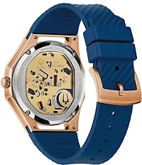 Bulova Women's Curve Three Hand Blue Strap Watch