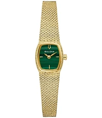 Bulova Women's Goddess Of Time Two Hand Stainless Steel Mesh Bracelet Watch