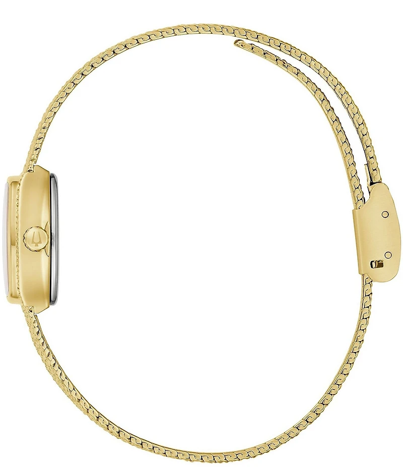 Bulova Women's Goddess Of Time Two Hand Stainless Steel Mesh Bracelet Watch